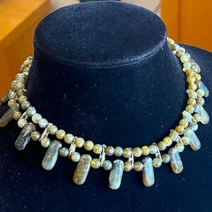 Vintage Sterling Labradorite Choker Necklace